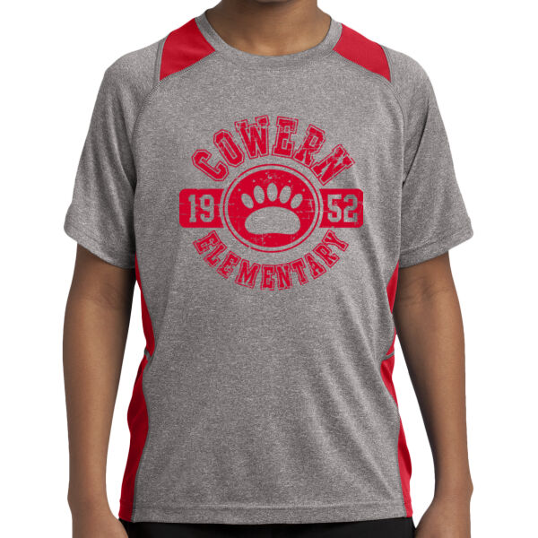 Sport-Tek® Youth Heather Colorblock Contender™ Tee - Printed Logo Thumbnail