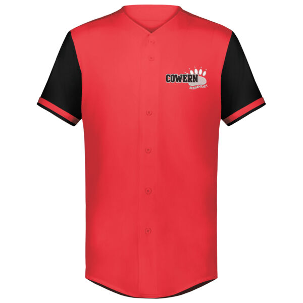 Augusta Sportswear - Youth Cutter+ Full Button Baseball Jersey - Embroidered Logo Thumbnail